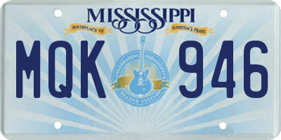 MS license plate MQK946