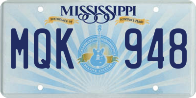MS license plate MQK948