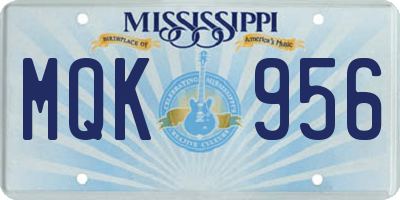 MS license plate MQK956