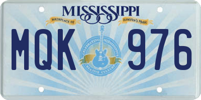 MS license plate MQK976