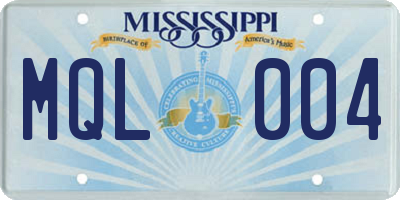 MS license plate MQL004
