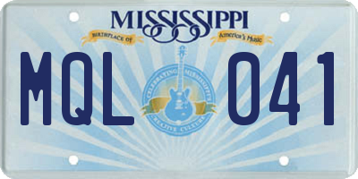 MS license plate MQL041