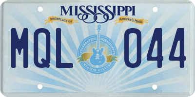 MS license plate MQL044