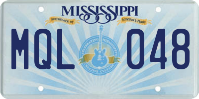 MS license plate MQL048