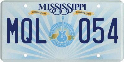 MS license plate MQL054