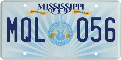 MS license plate MQL056