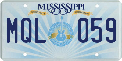MS license plate MQL059