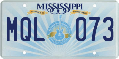 MS license plate MQL073