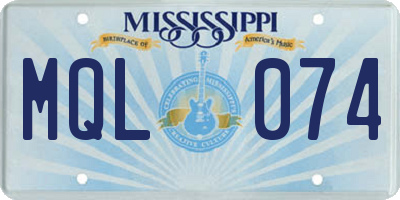 MS license plate MQL074