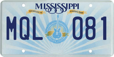 MS license plate MQL081