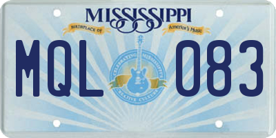 MS license plate MQL083