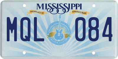 MS license plate MQL084