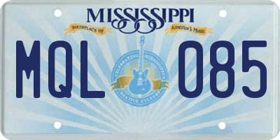 MS license plate MQL085