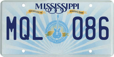 MS license plate MQL086