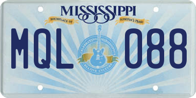 MS license plate MQL088