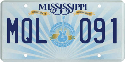 MS license plate MQL091