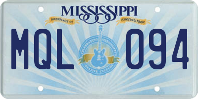 MS license plate MQL094