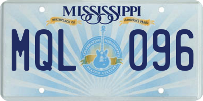MS license plate MQL096