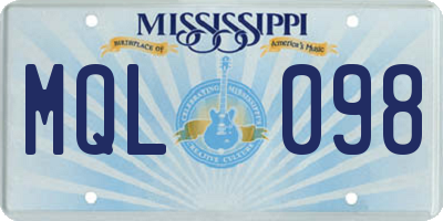 MS license plate MQL098