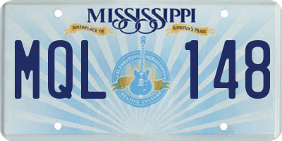 MS license plate MQL148