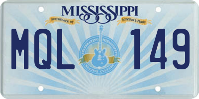 MS license plate MQL149