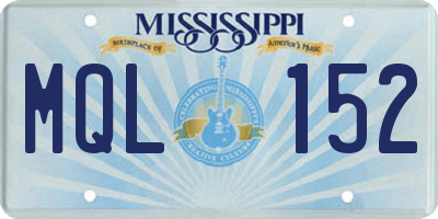 MS license plate MQL152