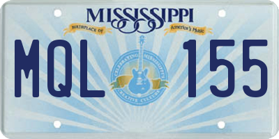 MS license plate MQL155