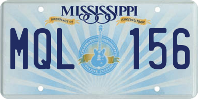 MS license plate MQL156