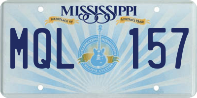 MS license plate MQL157