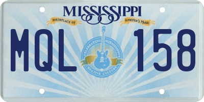 MS license plate MQL158