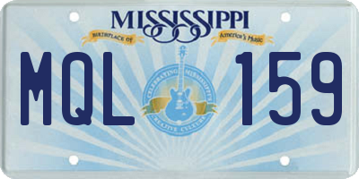 MS license plate MQL159