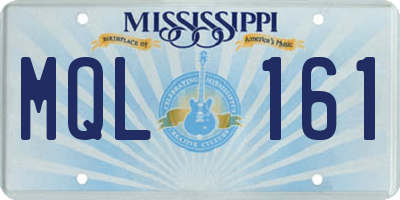 MS license plate MQL161