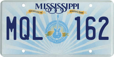 MS license plate MQL162