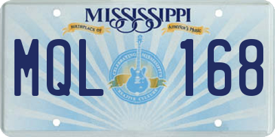 MS license plate MQL168