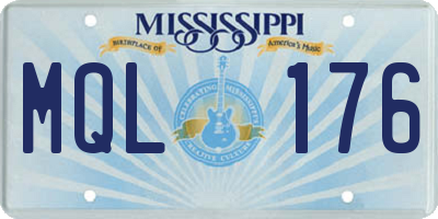 MS license plate MQL176
