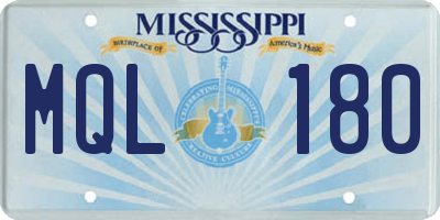 MS license plate MQL180