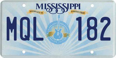 MS license plate MQL182