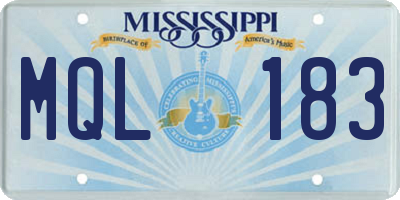 MS license plate MQL183
