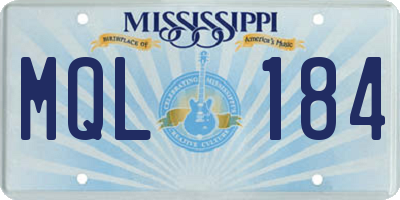 MS license plate MQL184