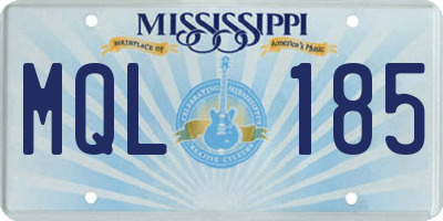 MS license plate MQL185