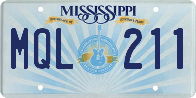 MS license plate MQL211