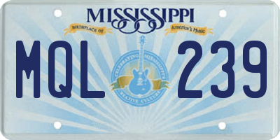 MS license plate MQL239