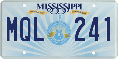 MS license plate MQL241