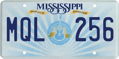 MS license plate MQL256