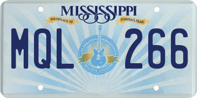 MS license plate MQL266