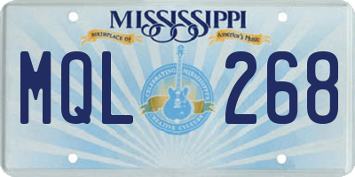 MS license plate MQL268