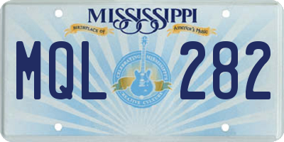 MS license plate MQL282