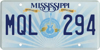 MS license plate MQL294
