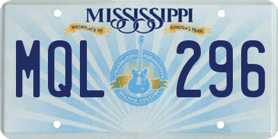MS license plate MQL296
