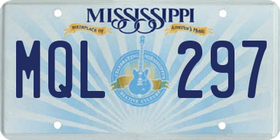 MS license plate MQL297